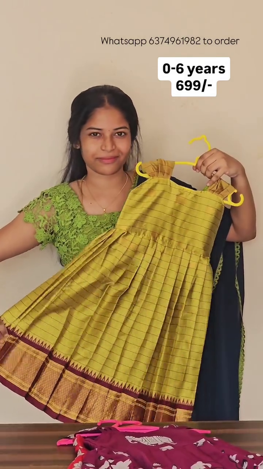 Yellow Cotton Yet Traditional Tie-Up Frocks | CPM_0422_YLW