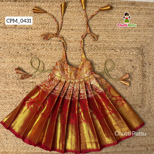 Red Tie-Up Frock – Soft Silk with Cotton Lining | CPM_0431