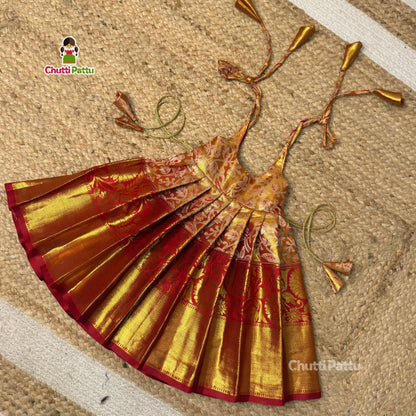 Red Tie-Up Frock – Soft Silk with Cotton Lining | CPM_0431