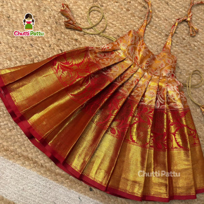 Red Tie-Up Frock – Soft Silk with Cotton Lining | CPM_0431