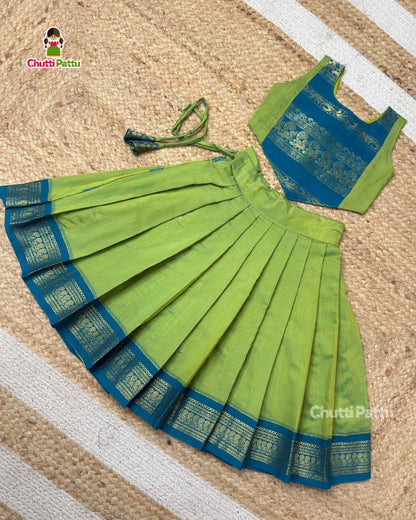 Green & Blue Pure Kalyani Cotton Ethnic Set | CPM_0437_GRN-BLU