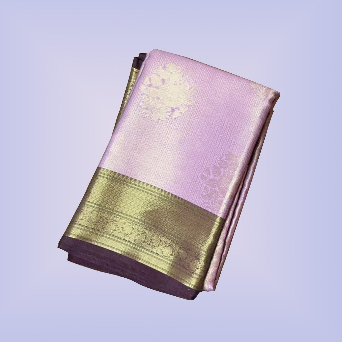 Lavender & Wine Aari Work Full-Length Pattu Gown | CPM_0441