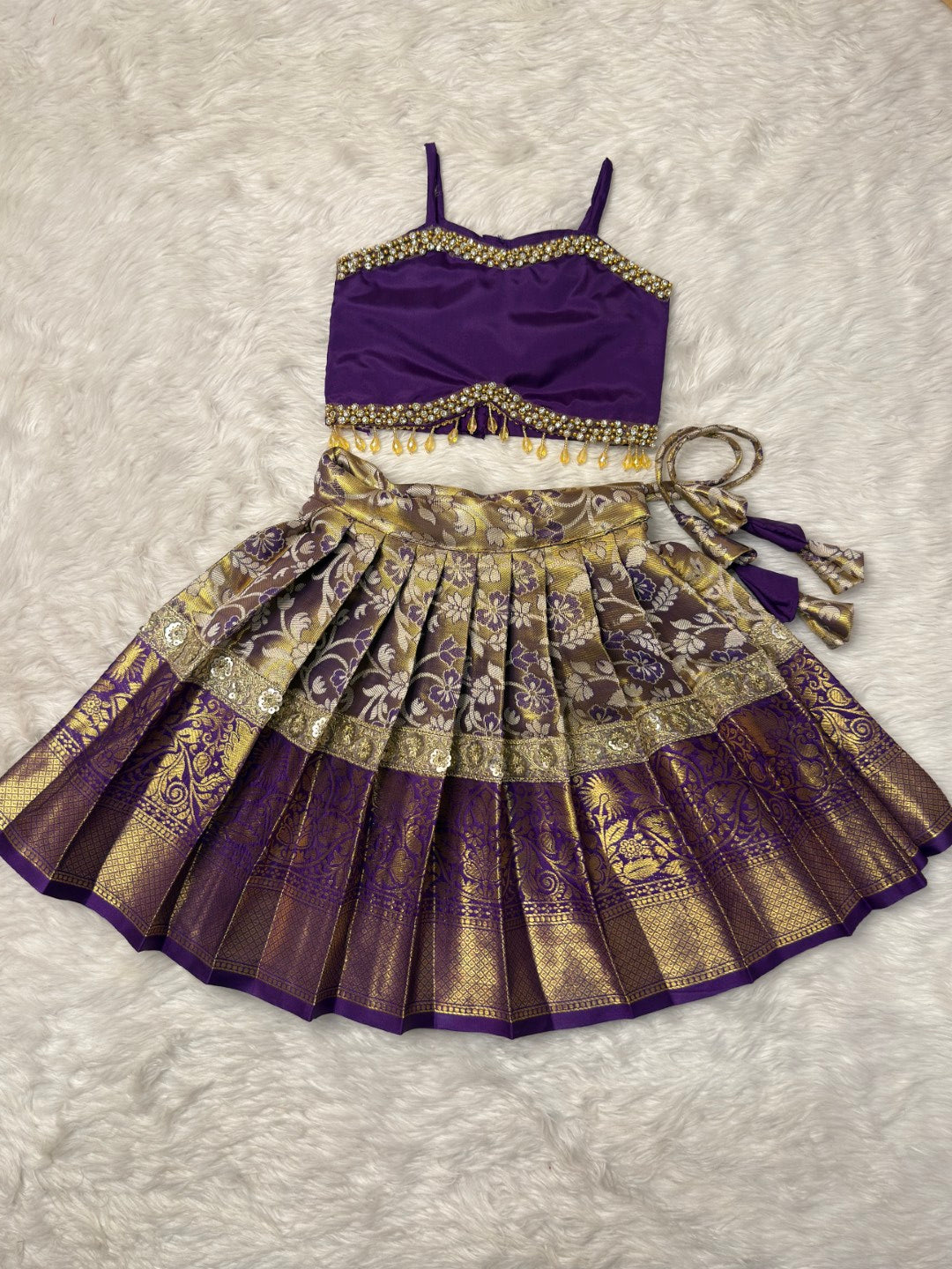 Purple Kanchi Tissue Silk Set with Dupatta | CPM_0443