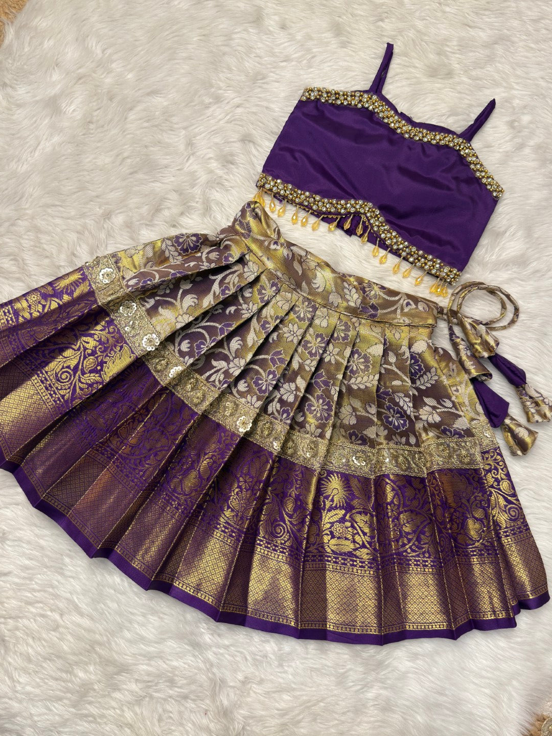 Purple Kanchi Tissue Silk Set with Dupatta | CPM_0443