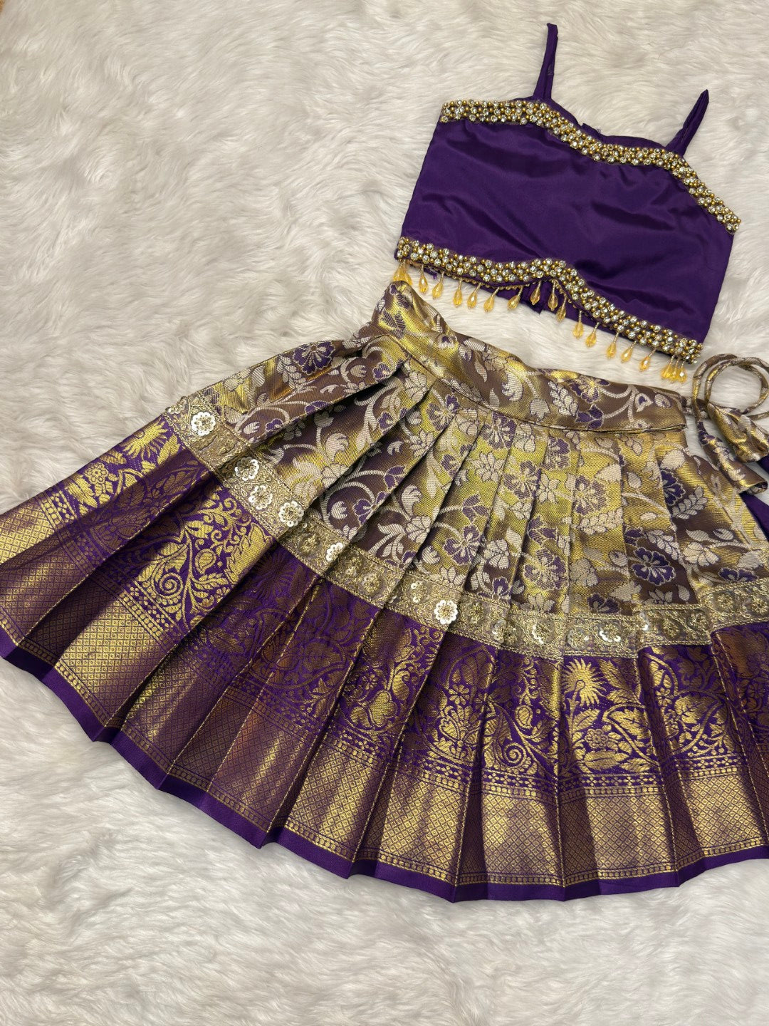Purple Kanchi Tissue Silk Set with Dupatta | CPM_0443