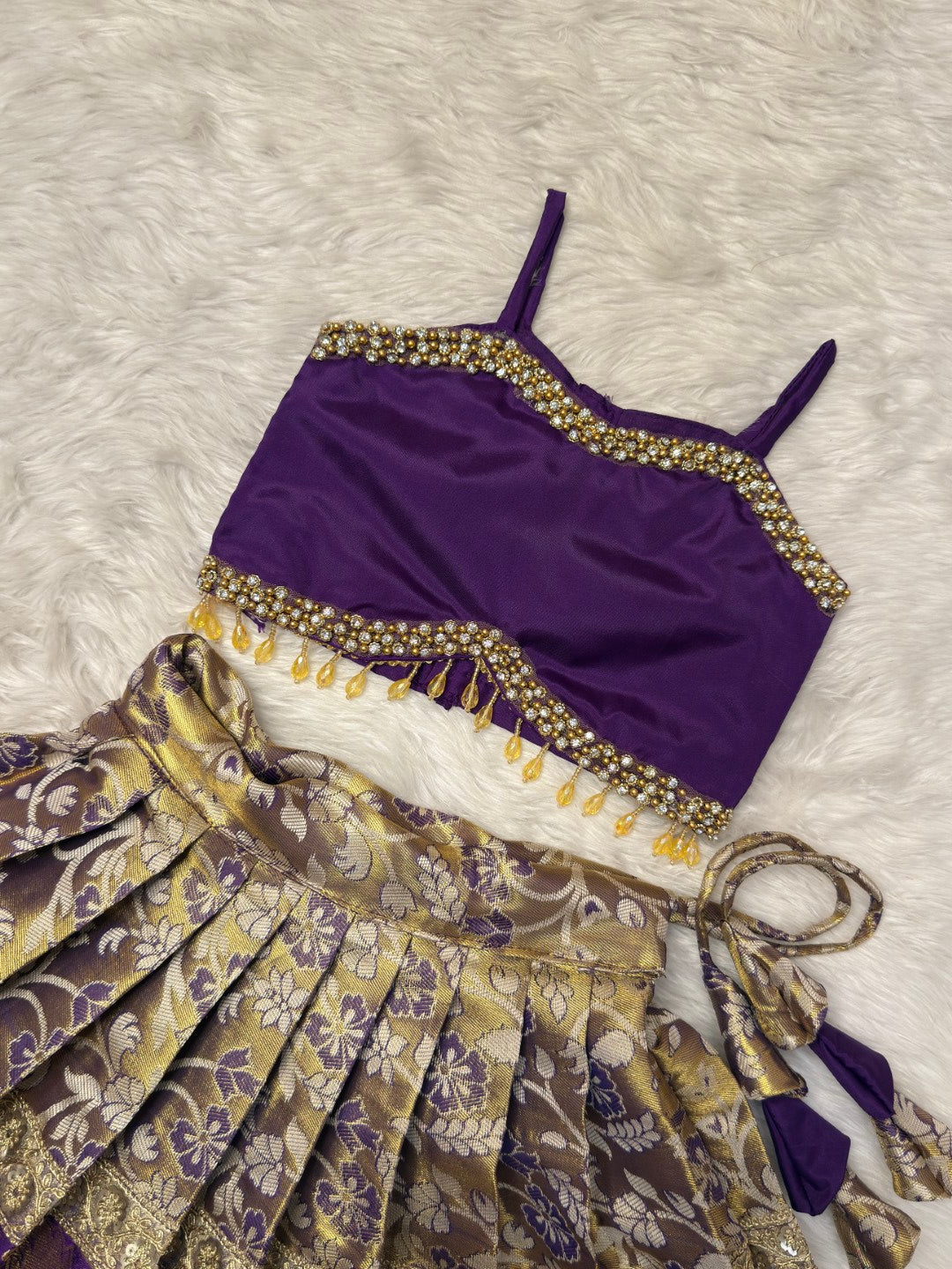 Purple Kanchi Tissue Silk Set with Dupatta | CPM_0443