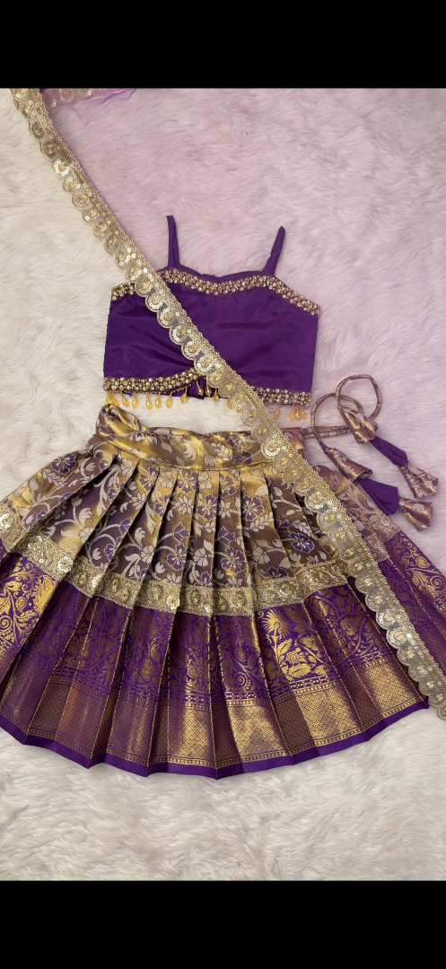 Purple Kanchi Tissue Silk Set with Dupatta | CPM_0443