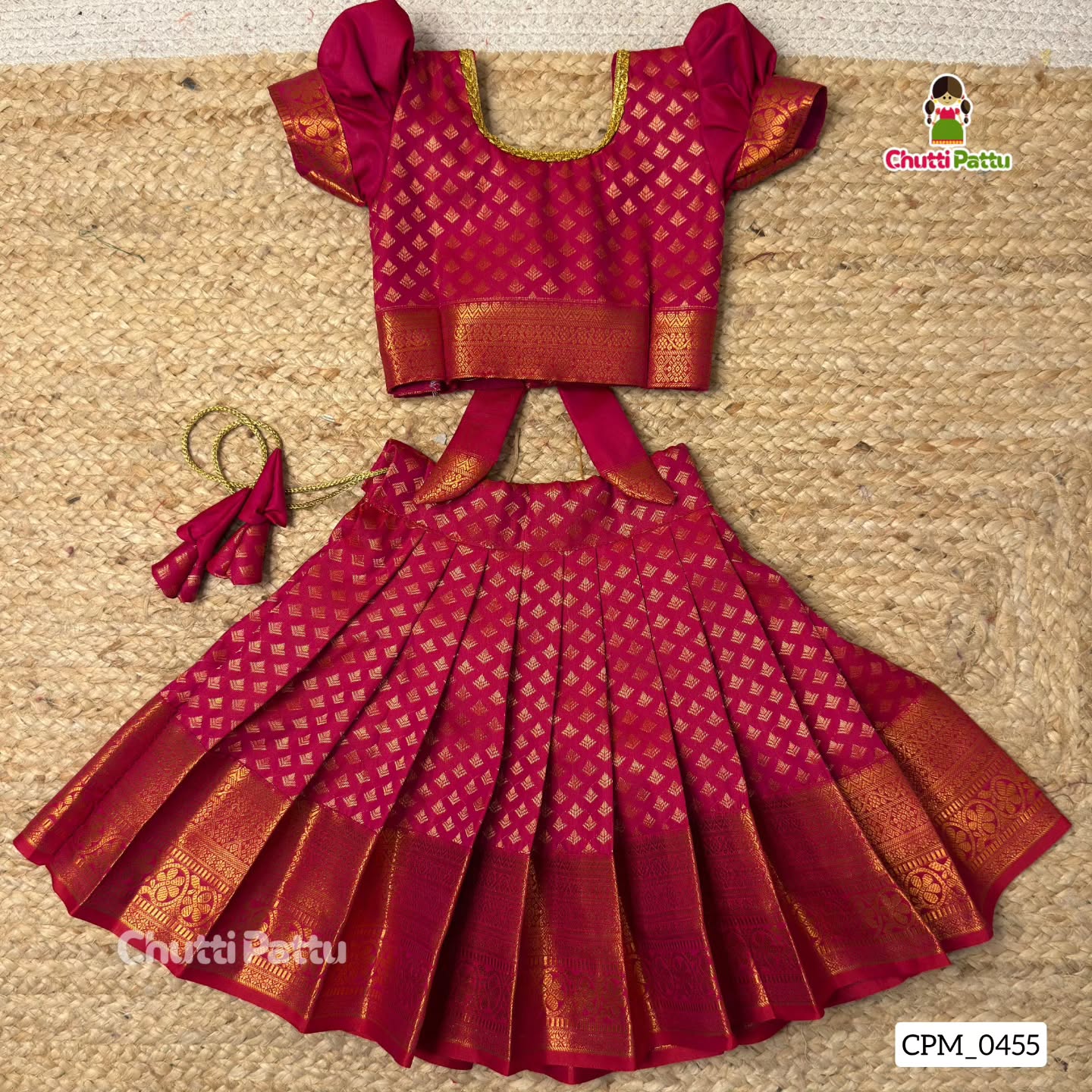 Magenta Kanchi Soft Silk Pattu Pavadai | CPM_0455
