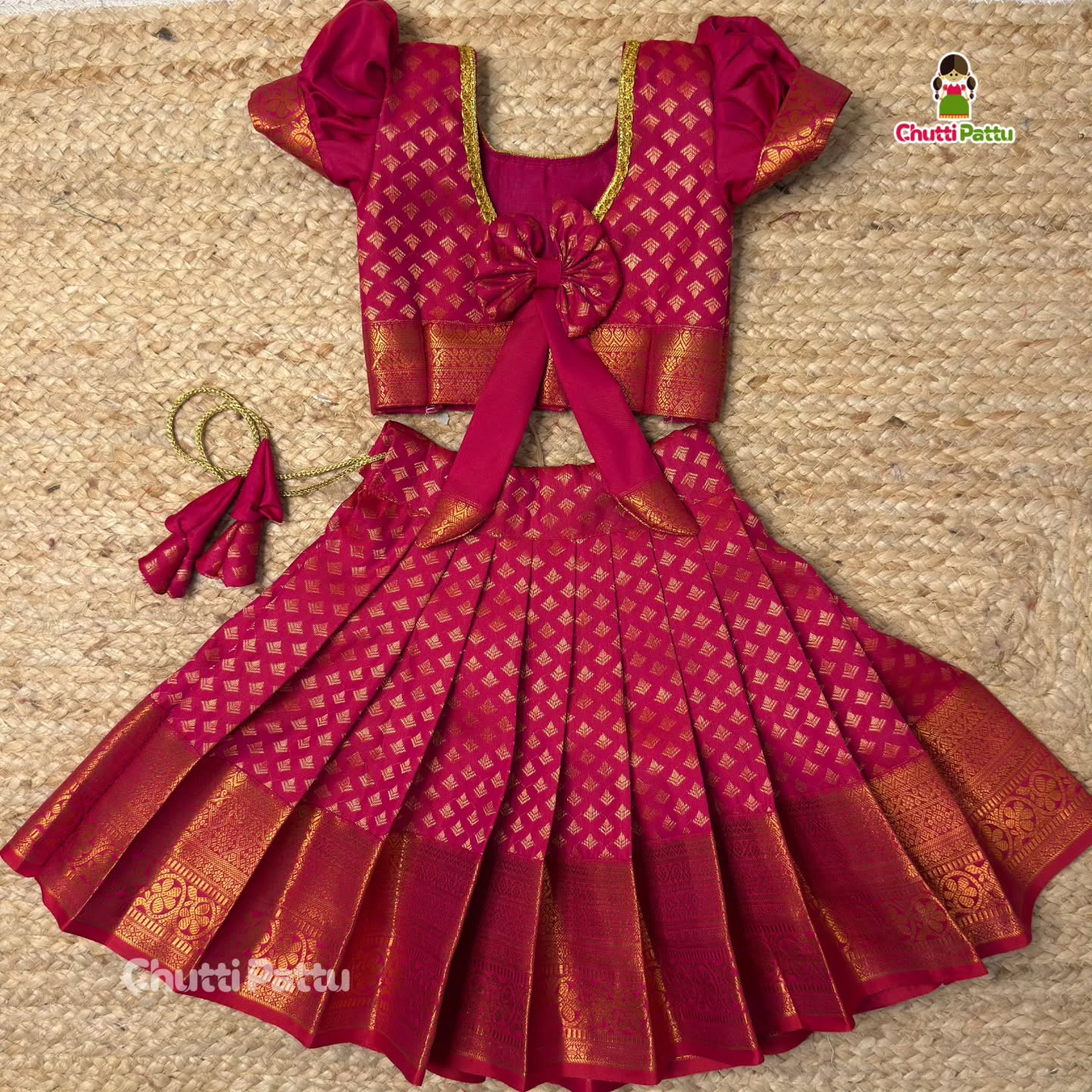 Magenta Kanchi Soft Silk Pattu Pavadai | CPM_0455