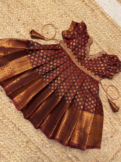 Brow Kanchi Soft Silk Pattu Frock | CPM_0457