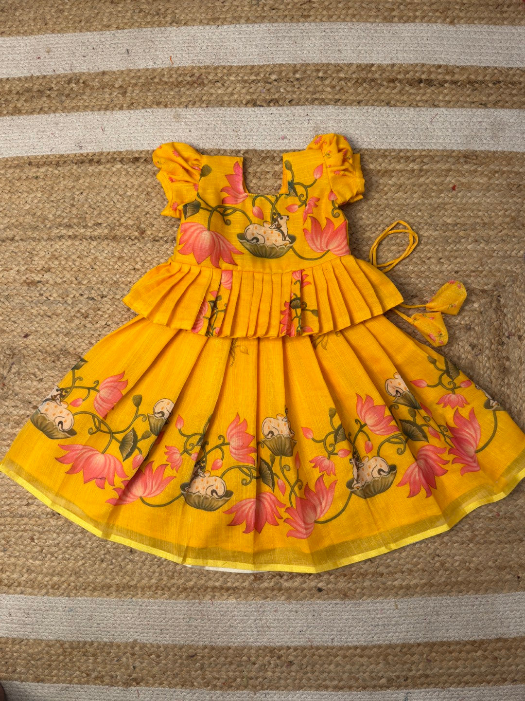 Narumugai - Yellow Chanderi Cotton Set | CPM_0460