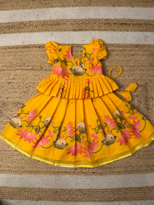 Narumugai - Yellow Chanderi Cotton Set | CPM_0460