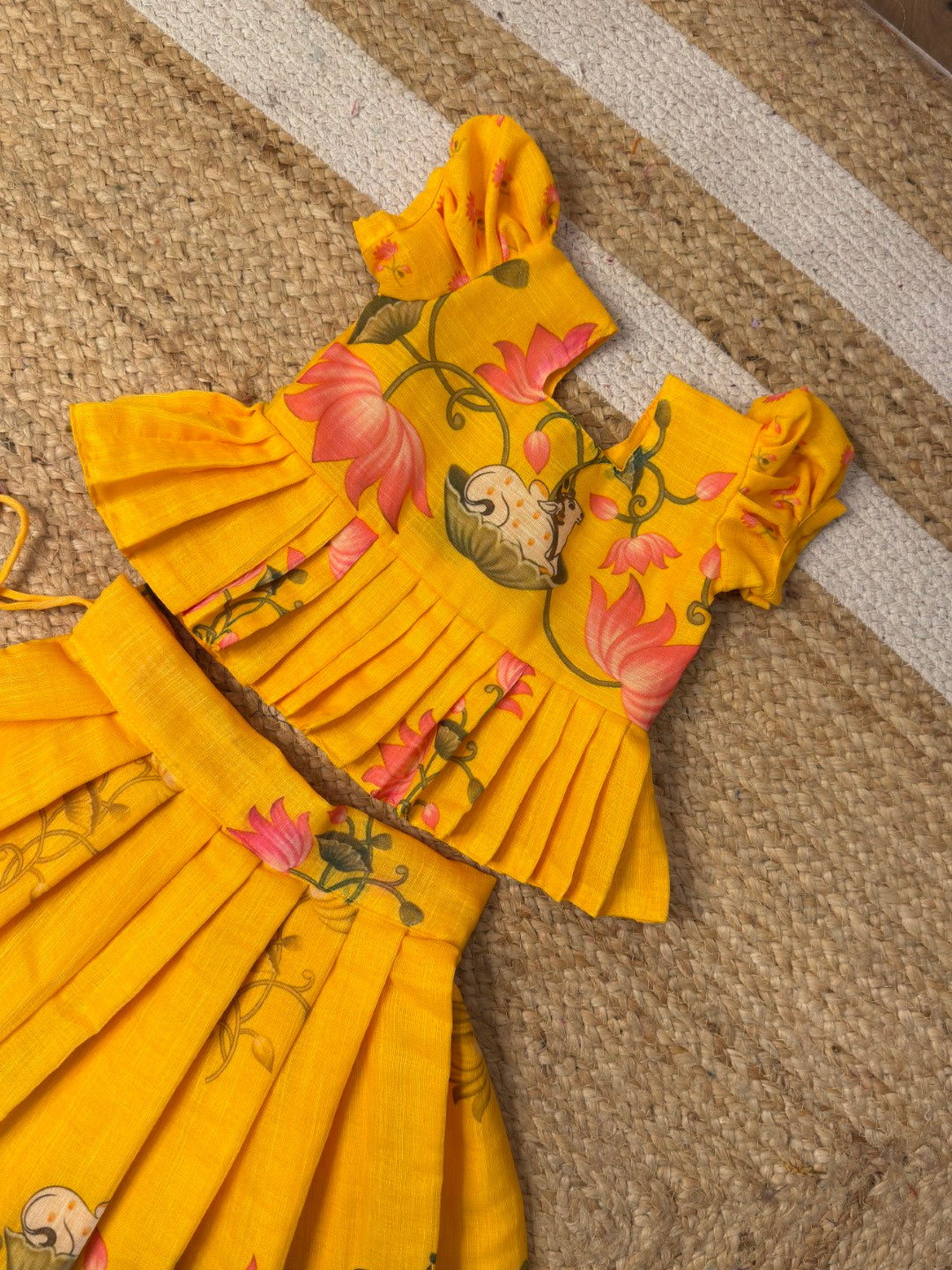 Narumugai - Yellow Chanderi Cotton Set | CPM_0460