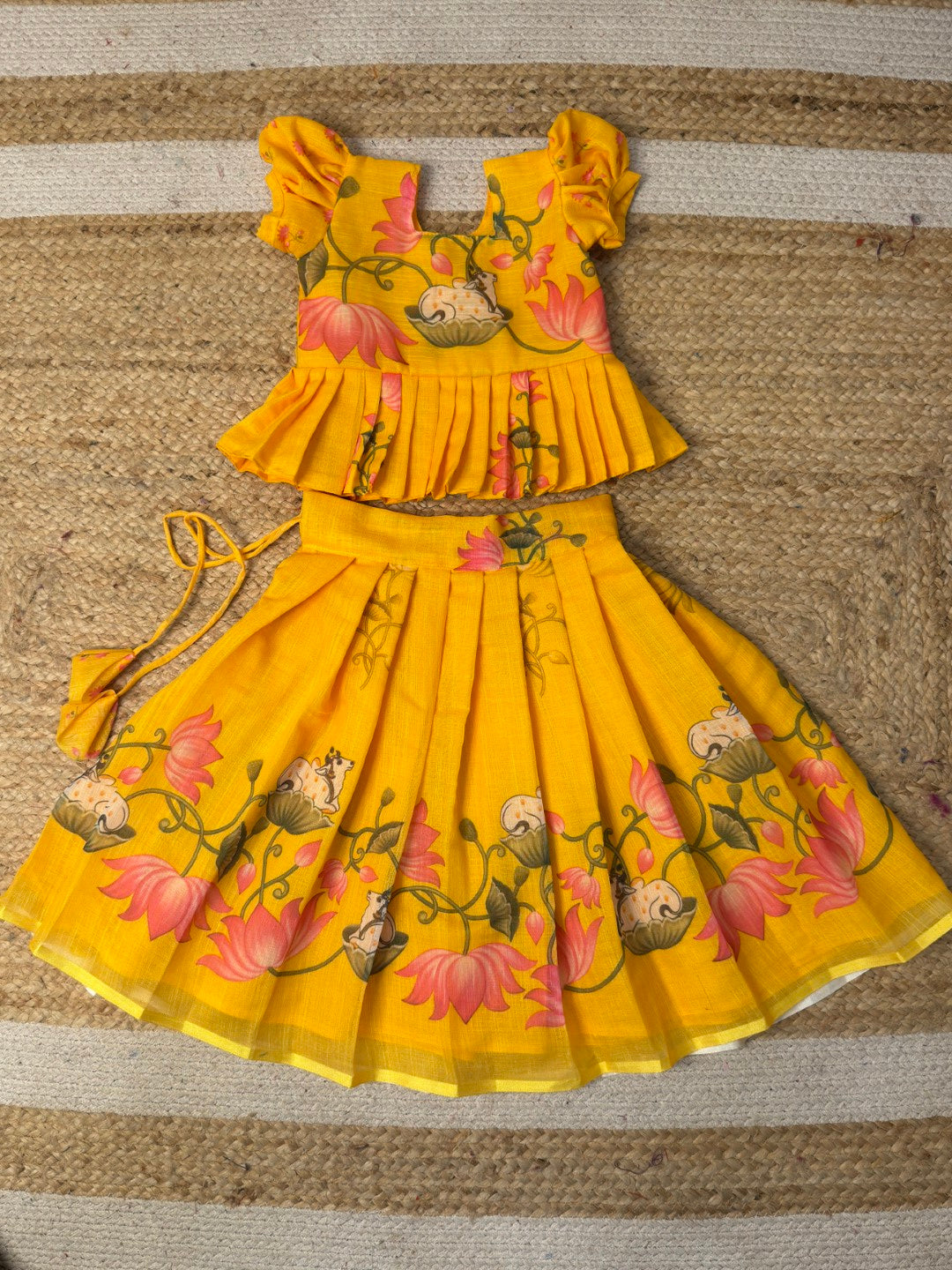 Narumugai - Yellow Chanderi Cotton Set | CPM_0460