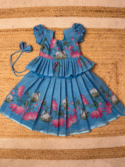 Narumugai - Blue Chanderi Cotton Set | CPM_0461
