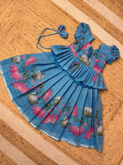 Narumugai - Blue Chanderi Cotton Set | CPM_0461