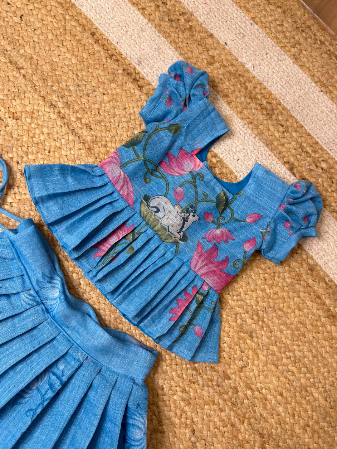 Narumugai - Blue Chanderi Cotton Set | CPM_0461