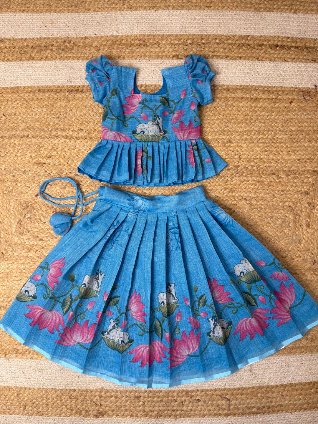 Narumugai - Blue Chanderi Cotton Set | CPM_0461