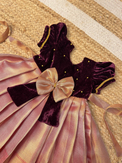 Wine & Pink Budget-Friendly Pretty Frock | CPM_0467