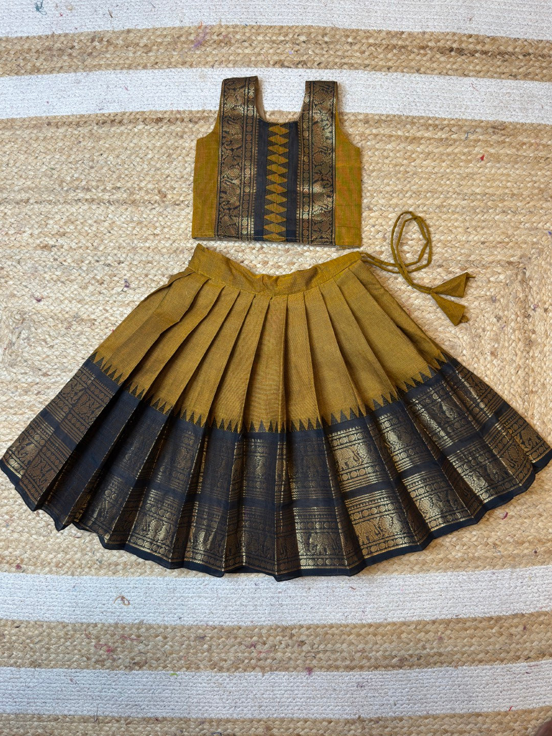 Mustard Yellow Kanchi Cotton Set | CPM_0469