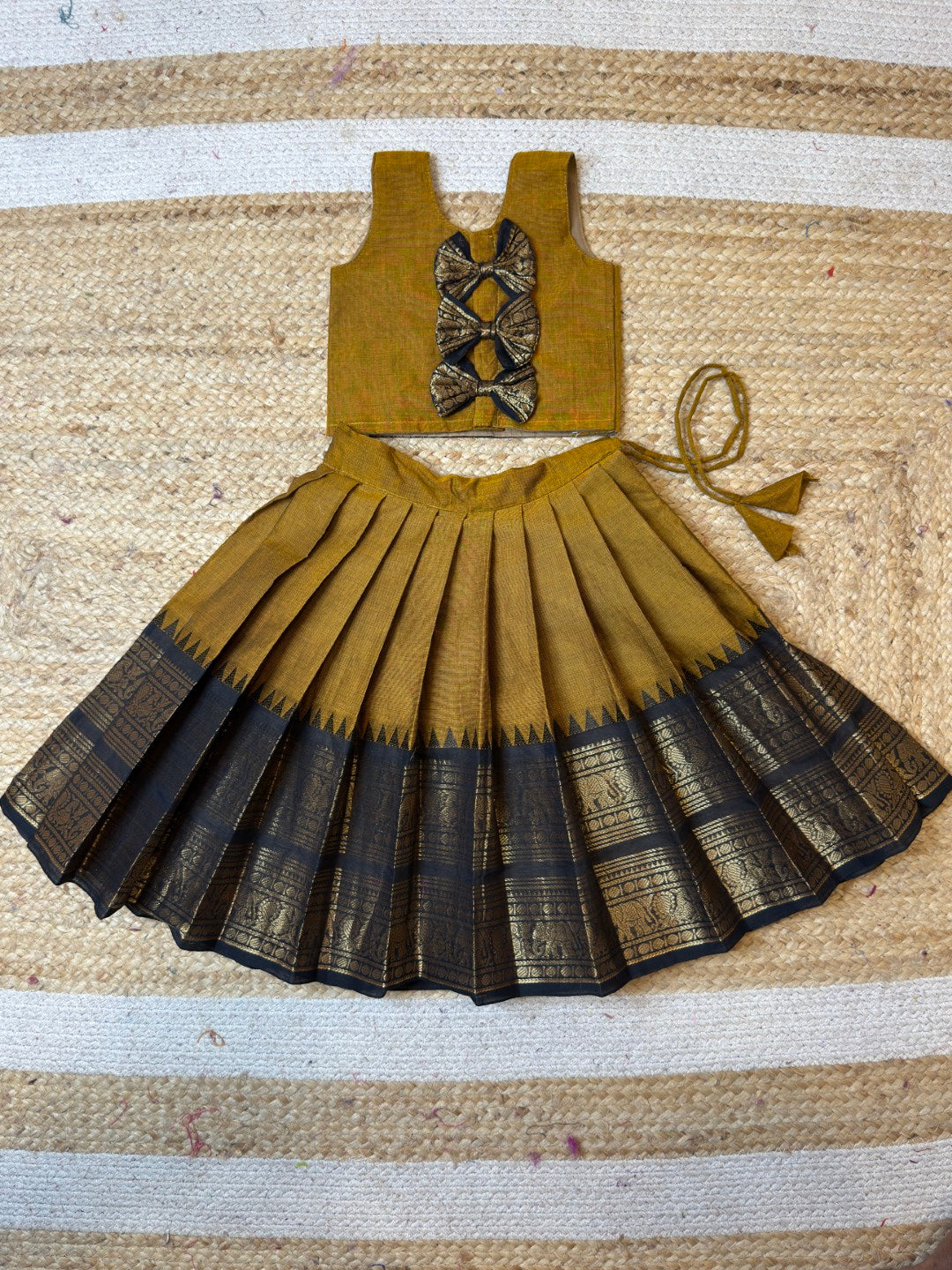 Mustard Yellow Kanchi Cotton Set | CPM_0469