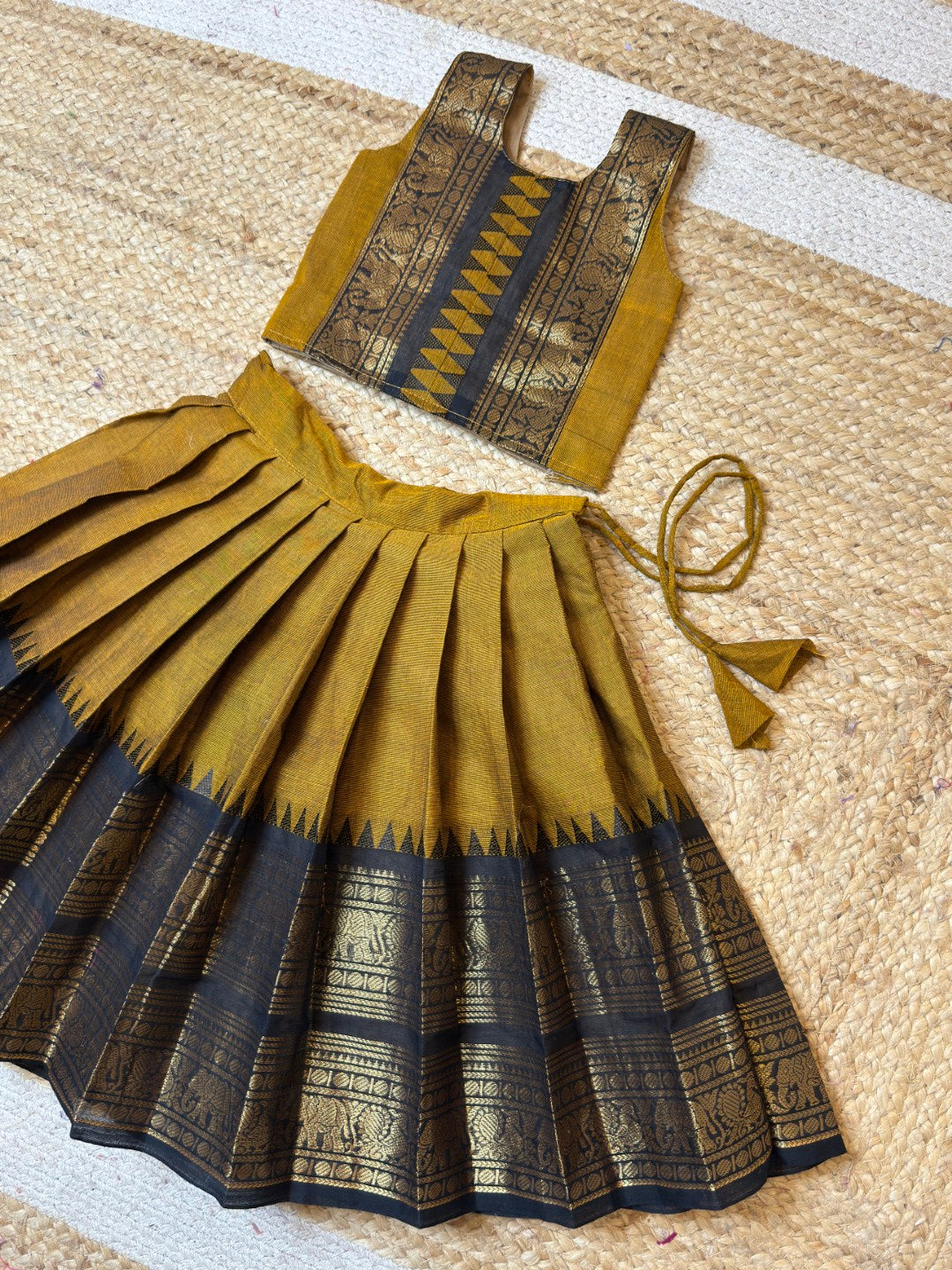 Mustard Yellow Kanchi Cotton Set | CPM_0469