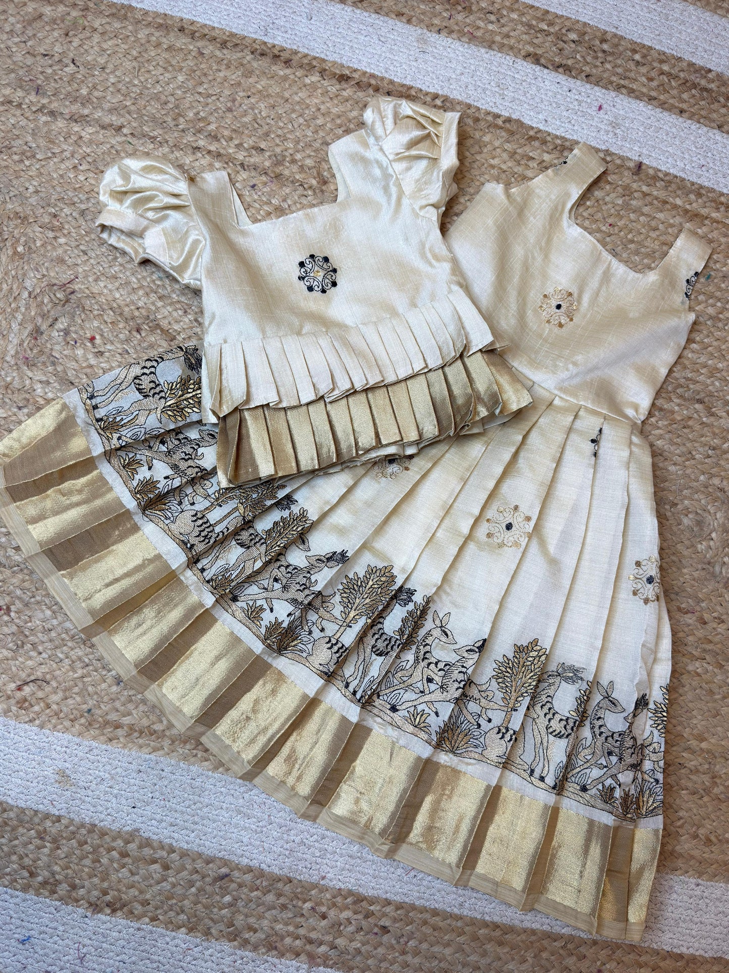 Off-White Double Layer Peplum Pattu Pavadai | CPM_0476