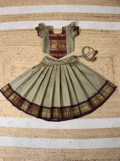 Pure Kalyani Cotton Set – Grey & Maroon Combo | CPM_0478