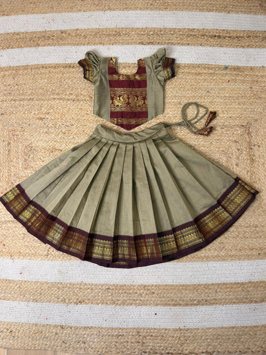 Pure Kalyani Cotton Set – Grey & Maroon Combo | CPM_0478