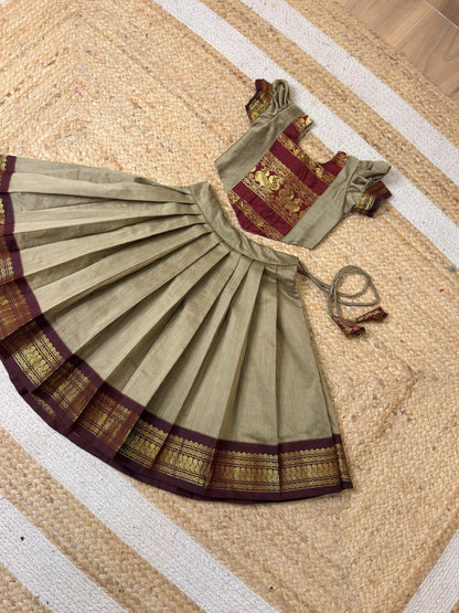 Pure Kalyani Cotton Set – Grey & Maroon Combo | CPM_0478