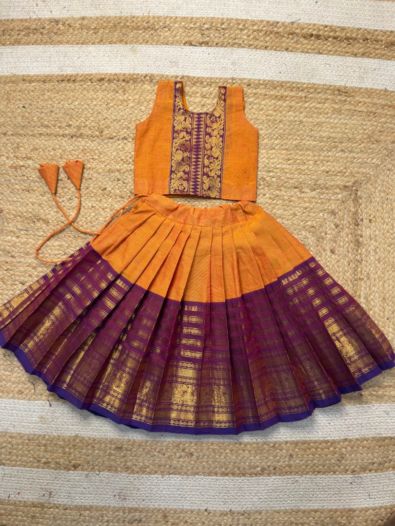 Kanchi Cotton Set – Mango Yellow & Purple Combo | CPM_0481