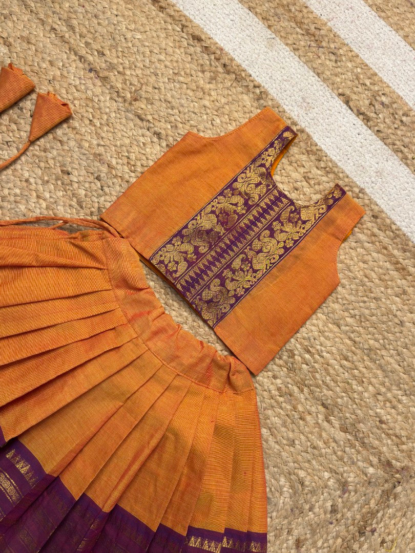 Kanchi Cotton Set – Mango Yellow & Purple Combo | CPM_0481