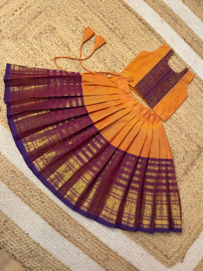 Kanchi Cotton Set – Mango Yellow & Purple Combo | CPM_0481