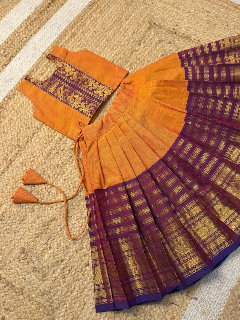 Kanchi Cotton Set – Mango Yellow & Purple Combo | CPM_0481