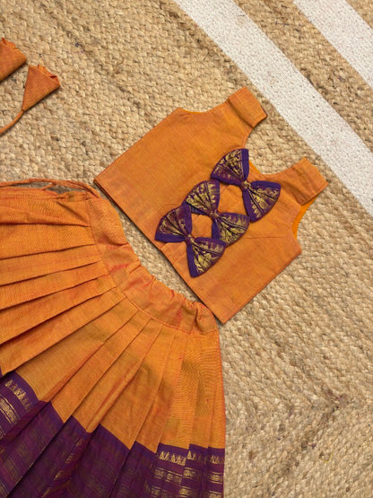 Kanchi Cotton Set – Mango Yellow & Purple Combo | CPM_0481