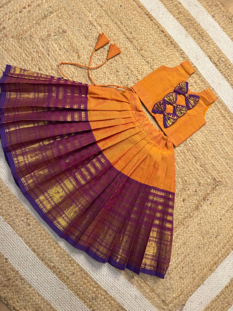 Kanchi Cotton Set – Mango Yellow & Purple Combo | CPM_0481
