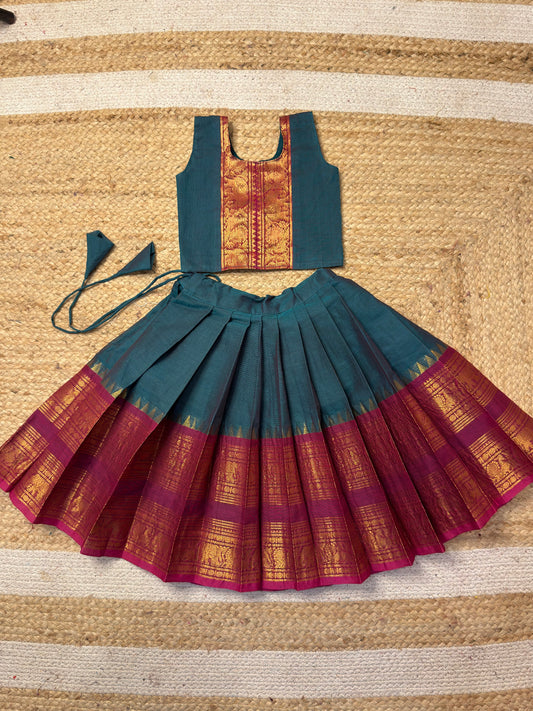Kanchi Cotton Set – Ramar Blue & Dark Pink Combo | CPM_0482