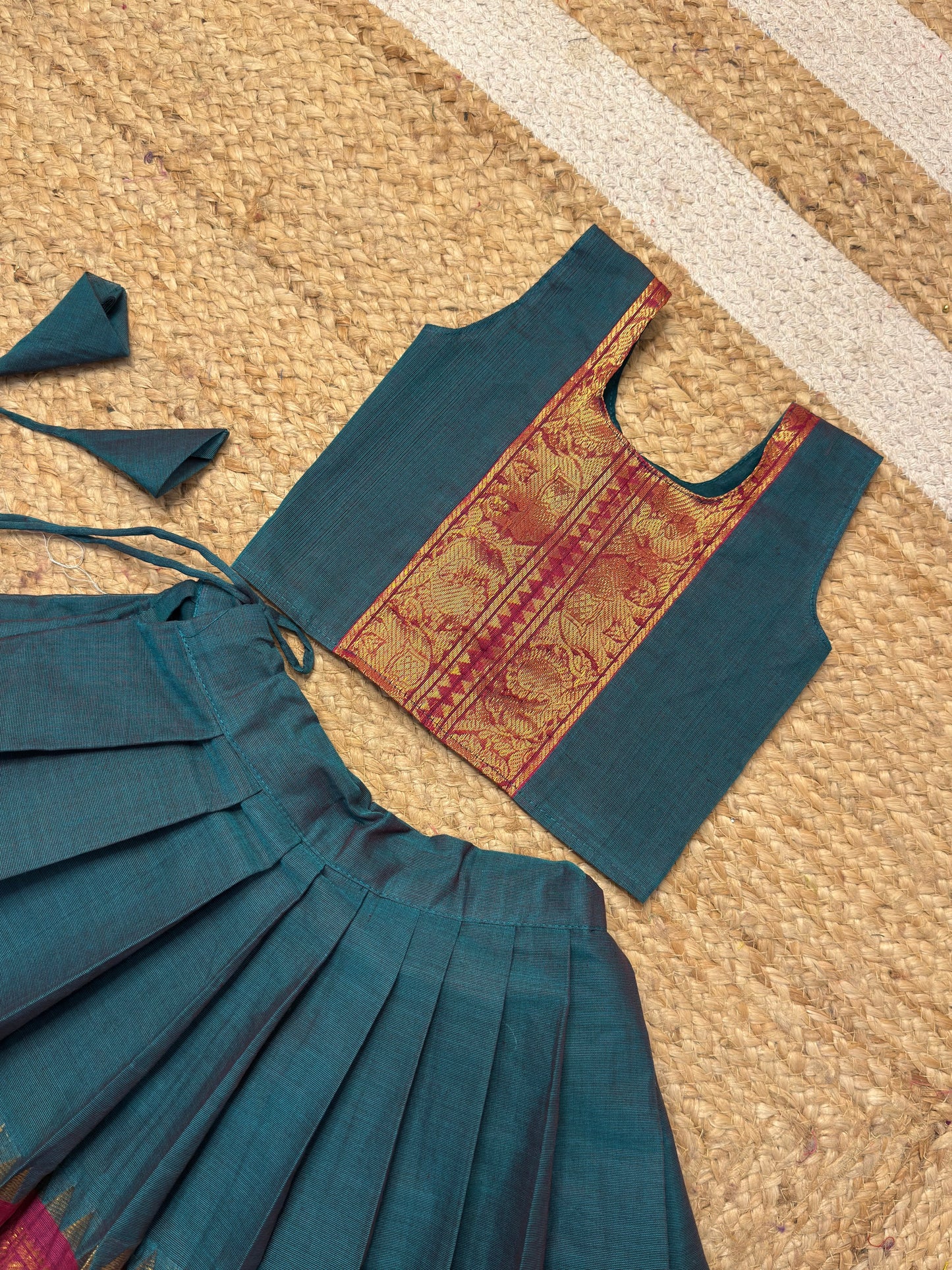 Kanchi Cotton Set – Ramar Blue & Dark Pink Combo | CPM_0482