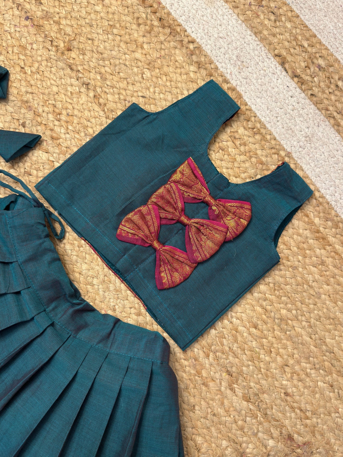 Kanchi Cotton Set – Ramar Blue & Dark Pink Combo | CPM_0482