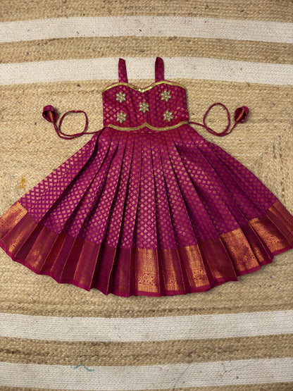 Magenta Kanchi Soft Silk Aari Gown | CPM_0484