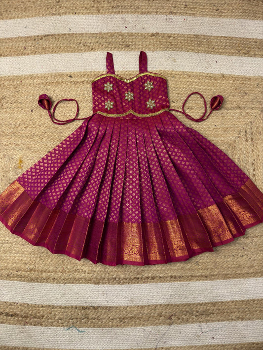 Magenta Kanchi Soft Silk Aari Gown | CPM_0484