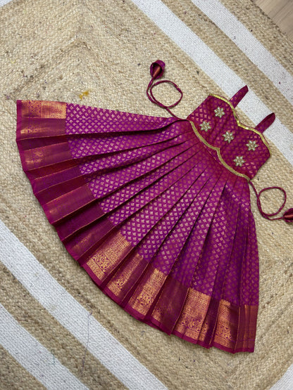 Magenta Kanchi Soft Silk Aari Gown | CPM_0484