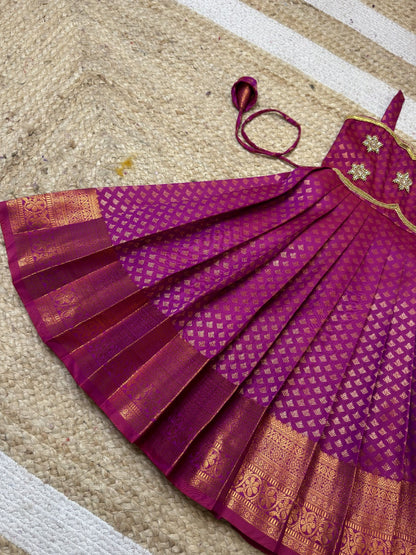 Magenta Kanchi Soft Silk Aari Gown | CPM_0484