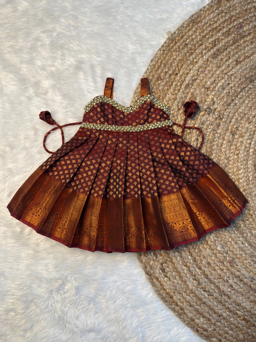 Coffee Brown Kanchi Soft Silk Gown| CPM_0494