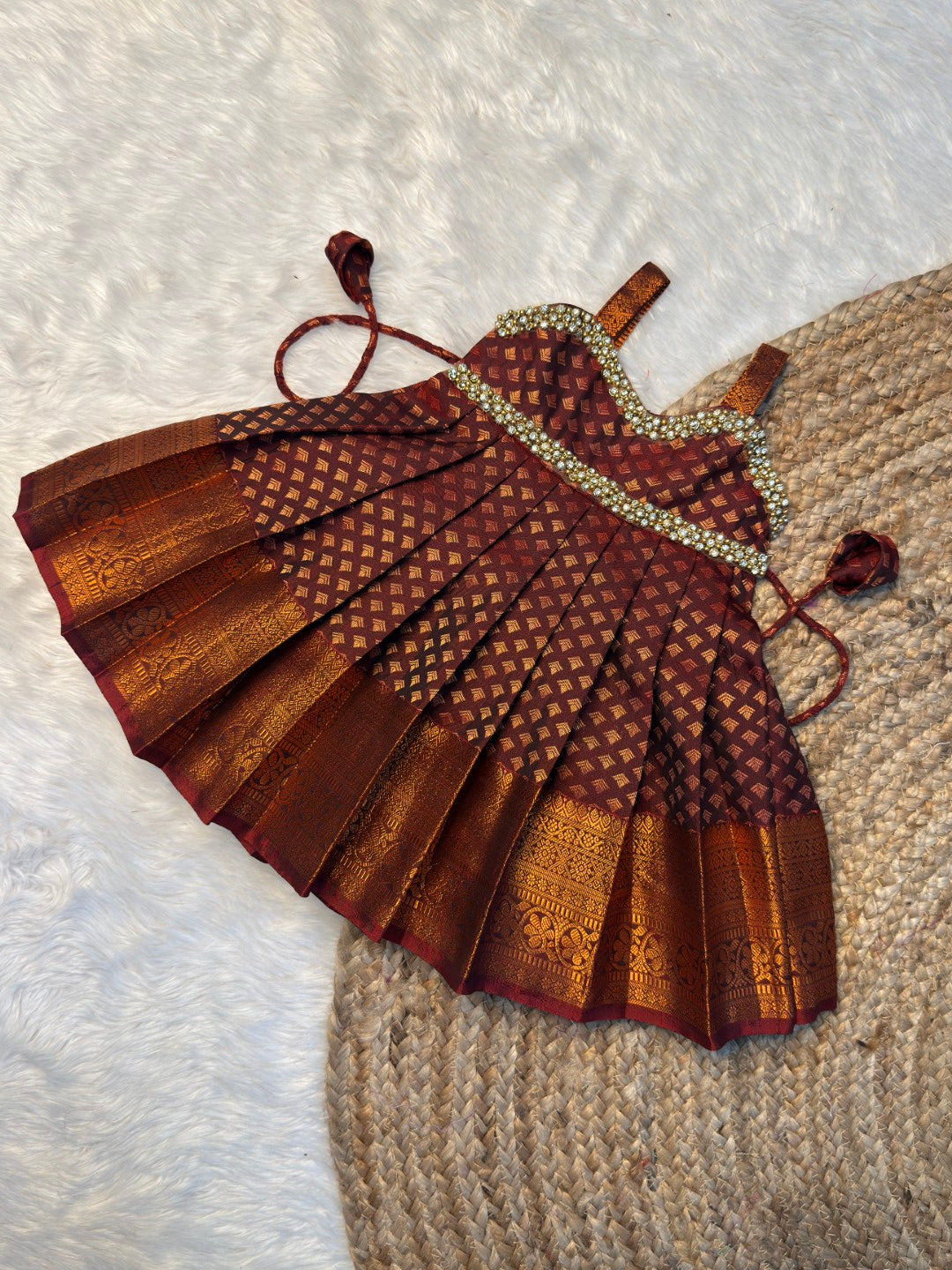 Coffee Brown Kanchi Soft Silk Gown| CPM_0494