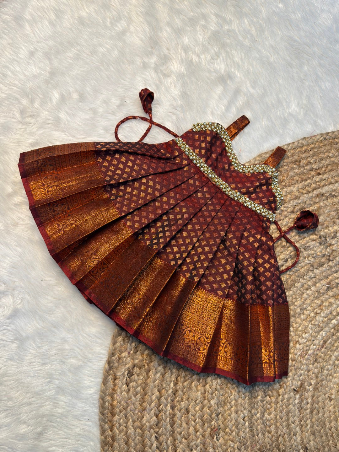 Coffee Brown Kanchi Soft Silk Gown| CPM_0494