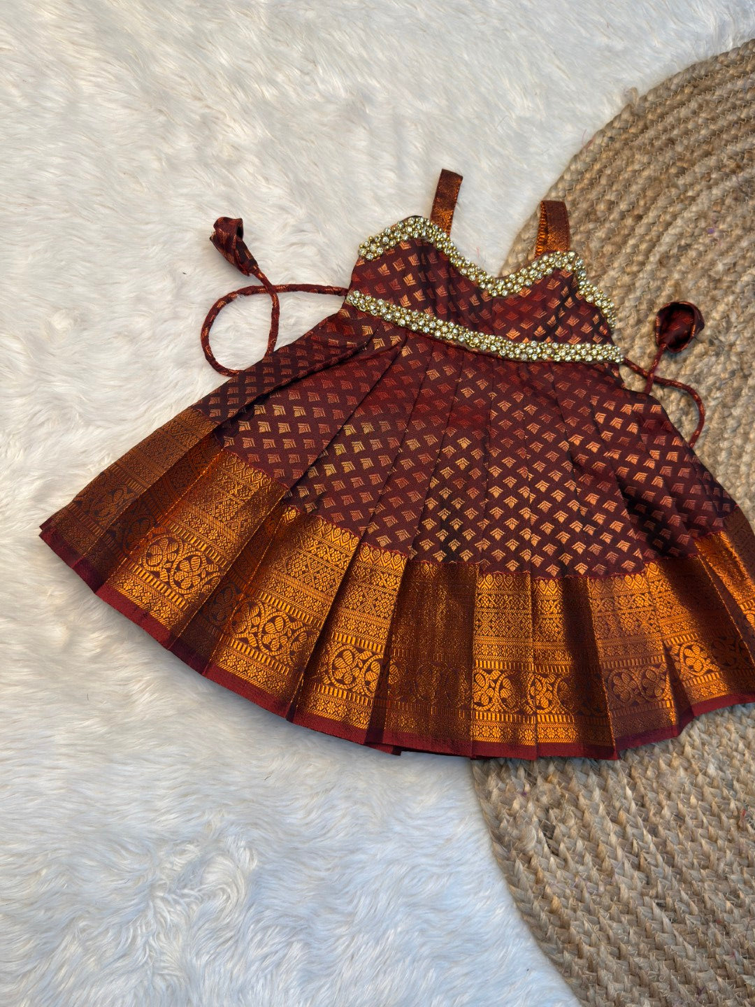 Coffee Brown Kanchi Soft Silk Gown| CPM_0494