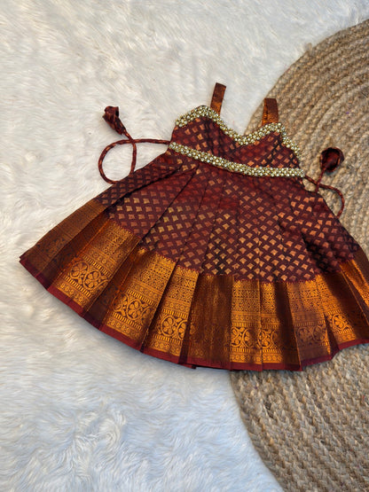 Coffee Brown Kanchi Soft Silk Gown| CPM_0494