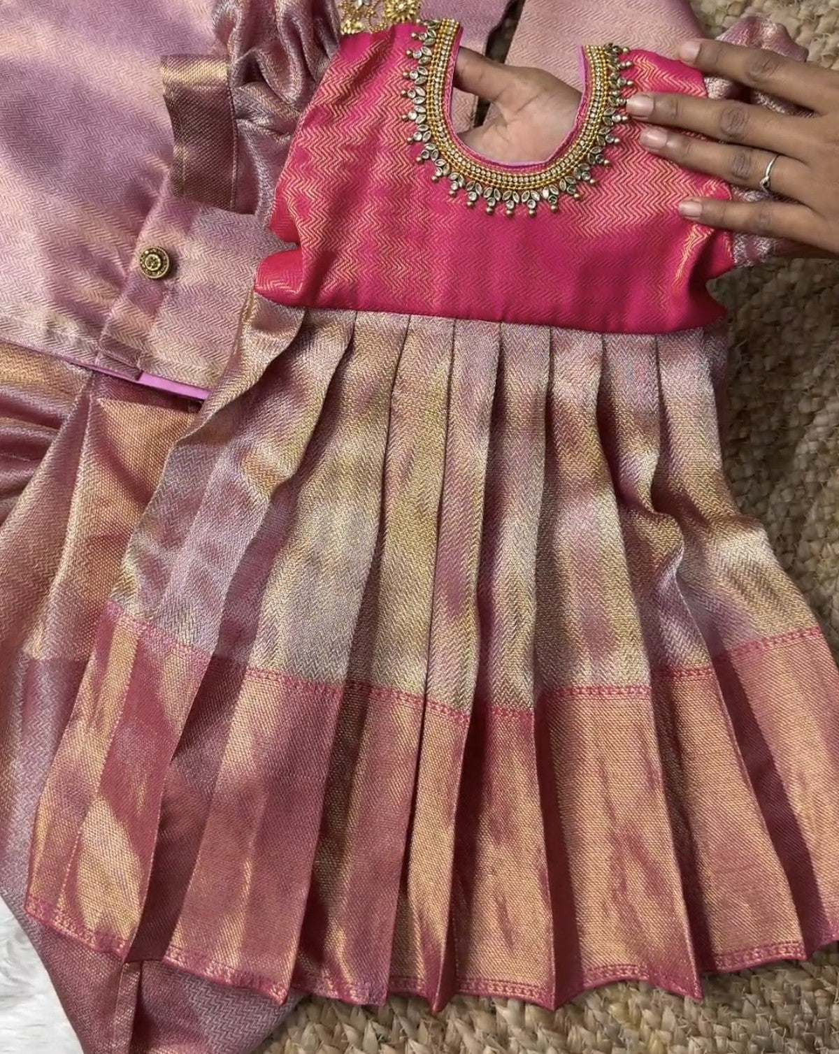 Jyothika Inspired Saree - Pink Tissue Silk Gown | CPM_0501A