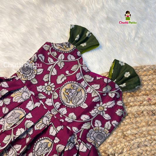 Purple - Cotton Traditional Tie-Up Frocks | CPM_0511